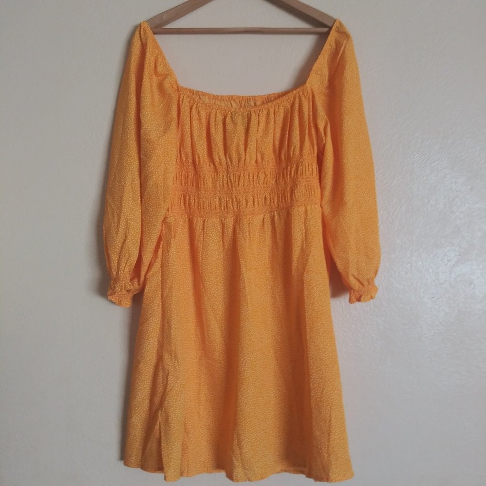 New Look NWT Yellow Peasant Tina Dress Women's Size 14